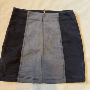 Free People Black and Gray Mini Skirt